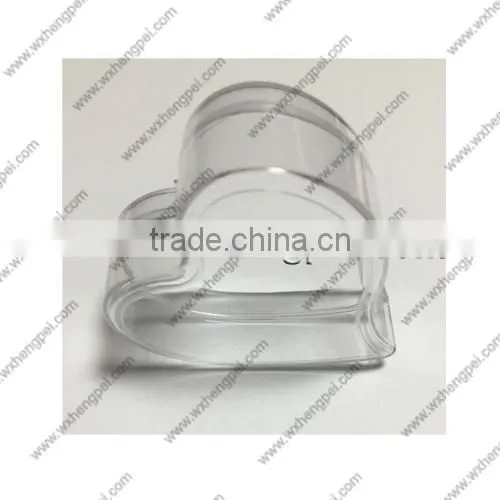 Cleverish portable cute transparent heart-shaped plastic storage jewelry wedding box kit
