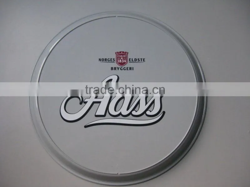 PP/PS/ABS Dia 37cm *2.6cm Plastic round snack serving tray/anti-skid anti-slip tray