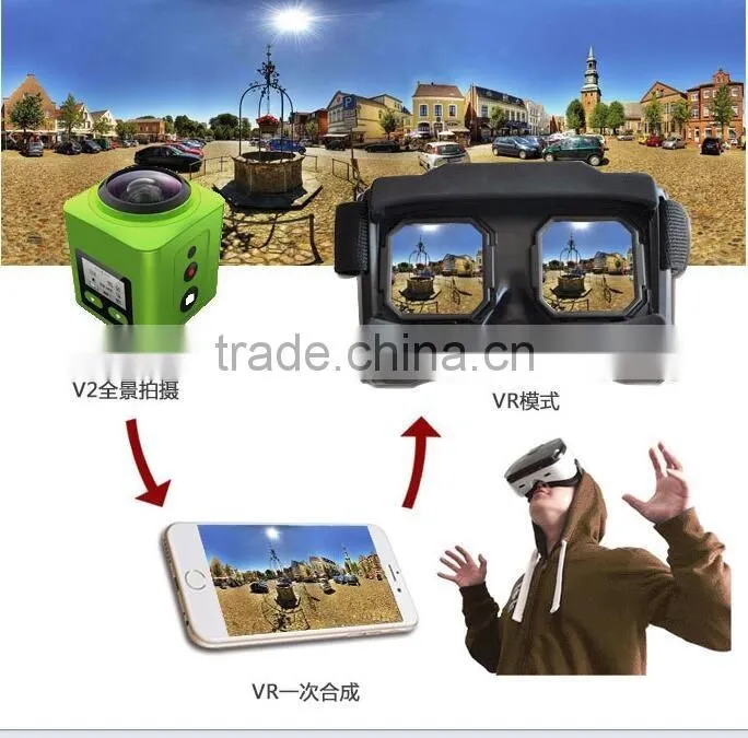 Newest Fashion 360 degree Full-Viewing sport dv camera 220 degree Fisheye Super wildangle Lens action camera