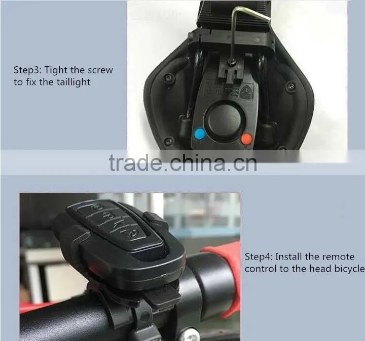 Smart Anti-theft Alarm Tailight Bicycle Rear Light Remote Control Wireless Bell Bicycle Taillight