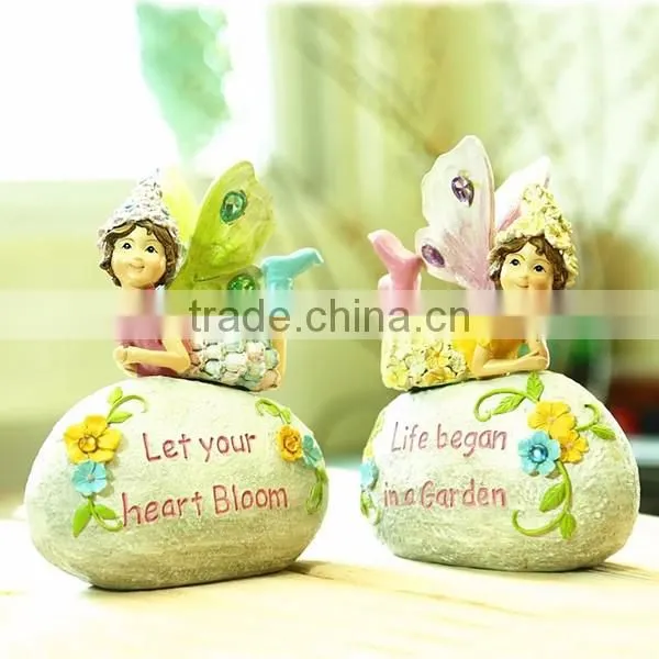 Small garden stone outdoor fairy statues pink fairy figurines for sale