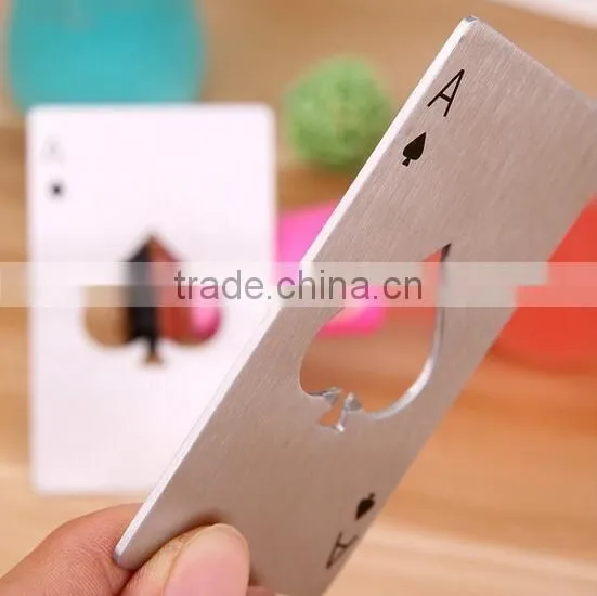 wholesale metal stainless steel poker shape beer bottle opener