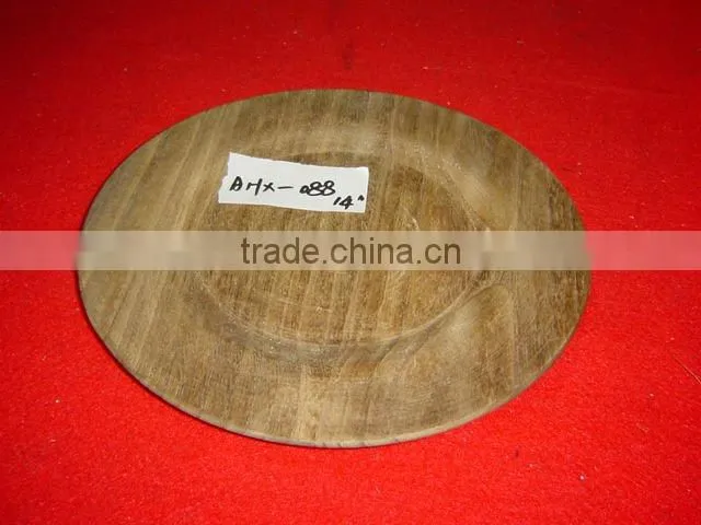 handmade antique round wooden plate wholesale