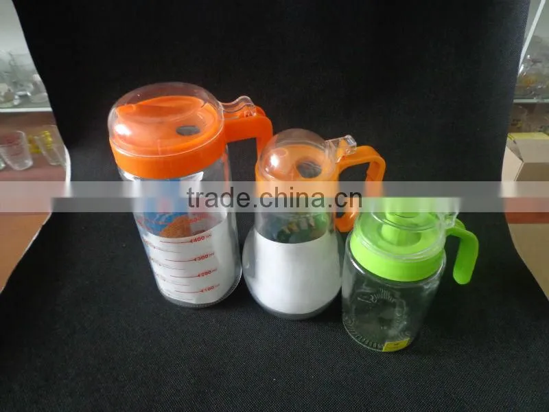 clear glass oil bottle