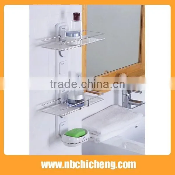 High grade bath toiletries rack multi composite frame suction bath shelf
