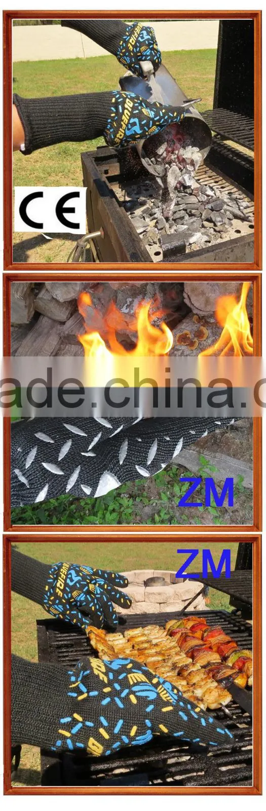 anti-cut heat resistant gloves anti-cut working safety gloves for barbeque