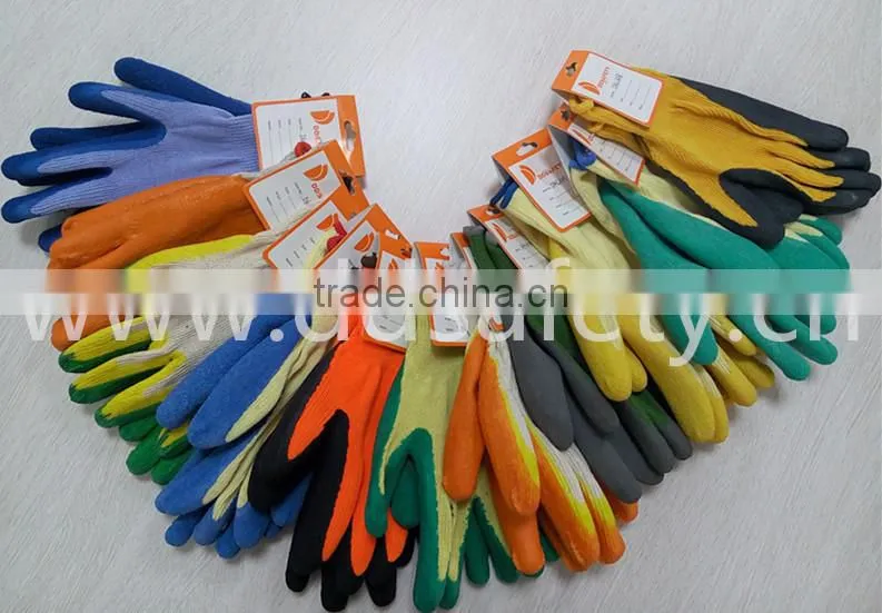 DDSAFETY 2017 Beige Cotton Knitted Latex Double Color Coated Guantes de Trabajo Safety Gloves