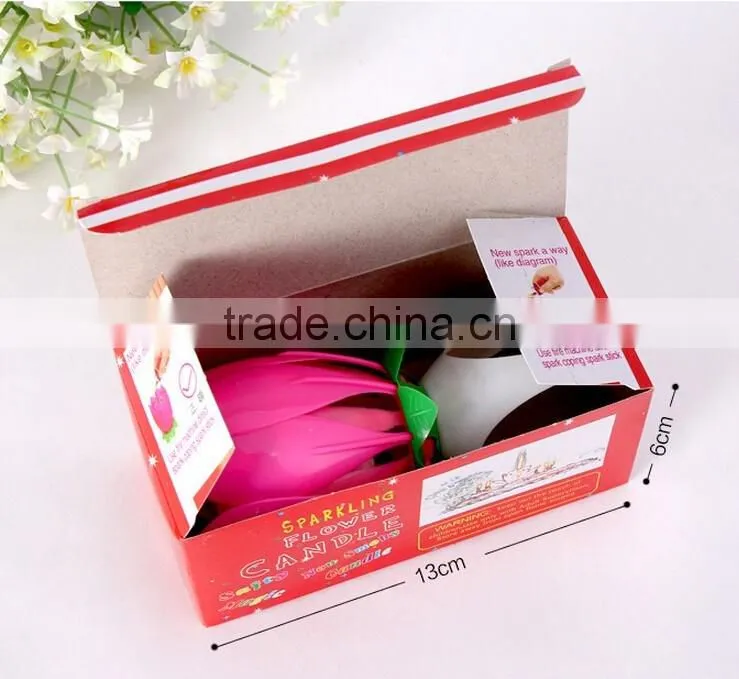 Hot Sale Popular Fireworks Lotus Flower Music Birthday Candle