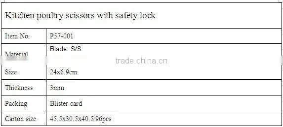 Kitchen safety lock poultry scissors