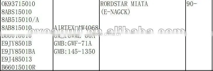 high quality MAZDA auto water pump OK93715010 8ABS15010
