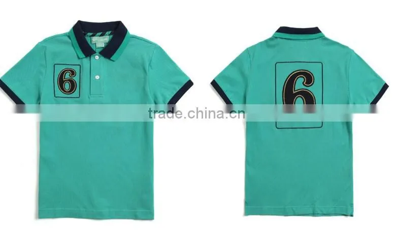 100% cotton applique school uniform polo shirt for children