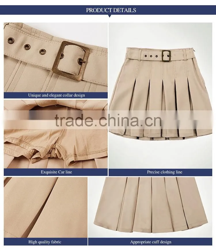 British Khaki student girl Skirt all-match autumn dress pleated skirt