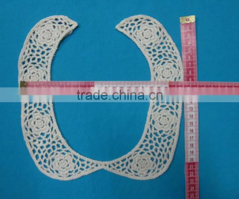 crochet cotton cutting neck collar beaded pattern design