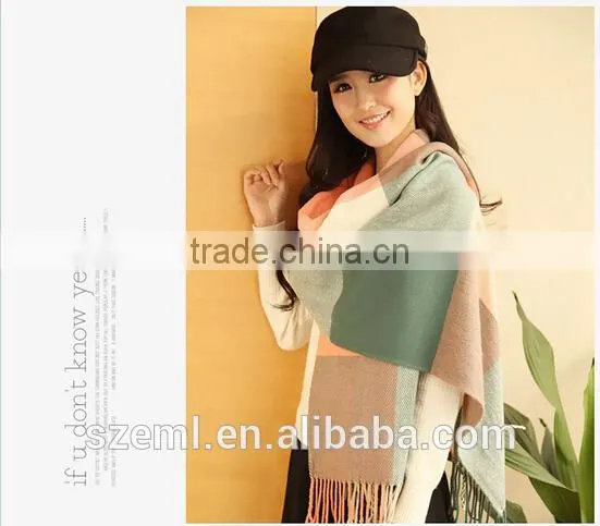 Wholesale checks office ladies scarf/cashmere infinity scarffashion scarf/