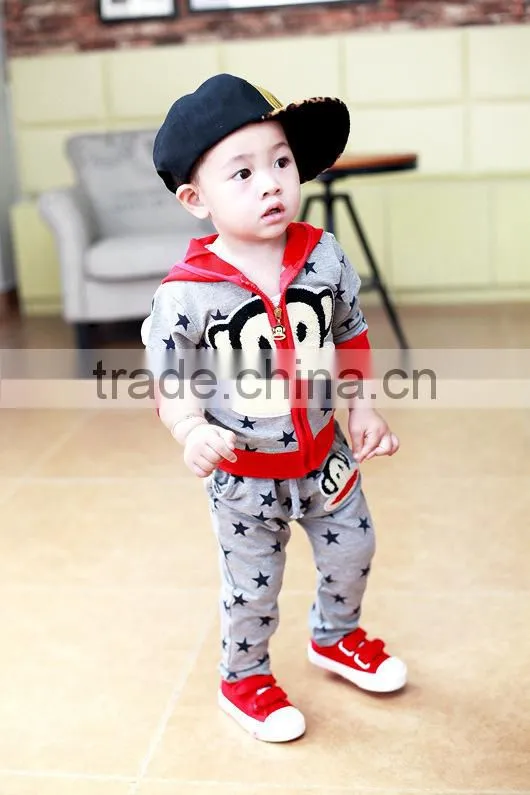 Wholesale children's cotton big monkey suit zipper wear little star patterns