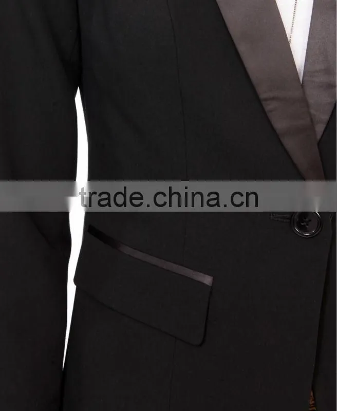 Satin Lapel & Trim Blazer