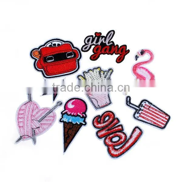 Fabric Iron On Patches At Random Heart Food Iron-On Patch