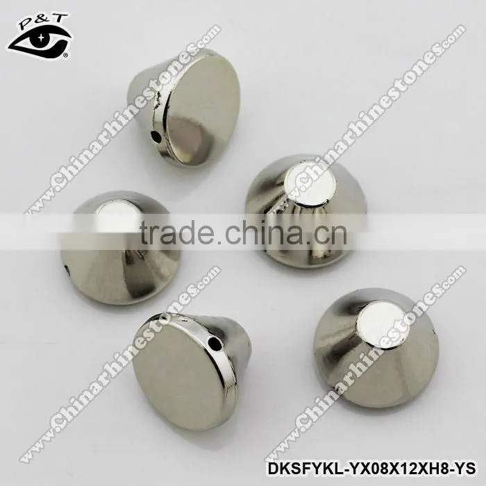 8x6mm silver cone shape sew on spike studs for shoes clothing