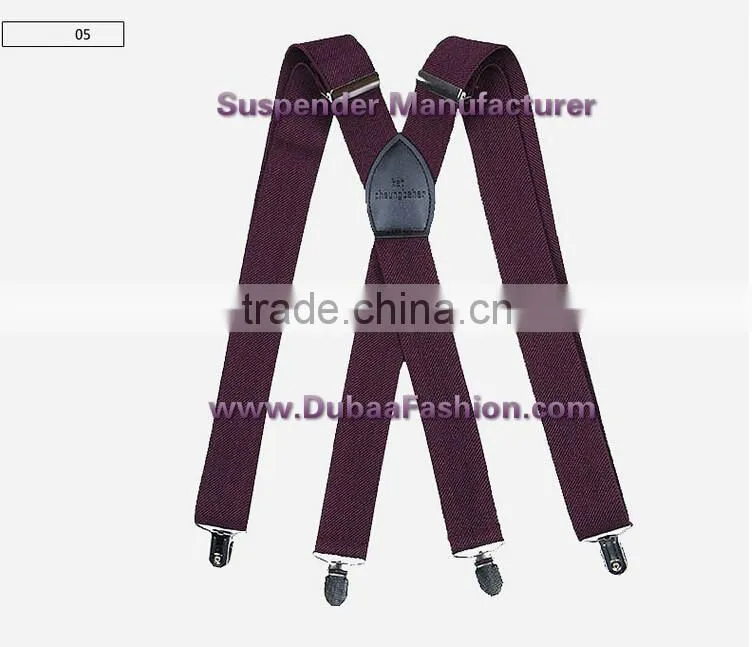 1.5" Wide Solid Color Mens Suspender X Type Undergarment Suspender Brace Casual Business