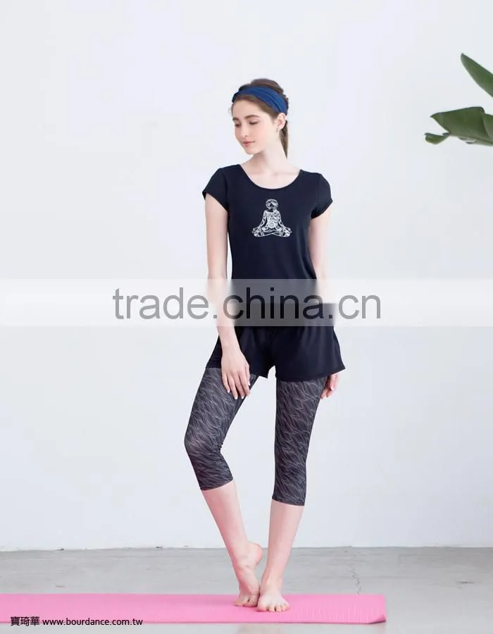 Women jogging wear layered pattern sexy yoga pants women gym apparel