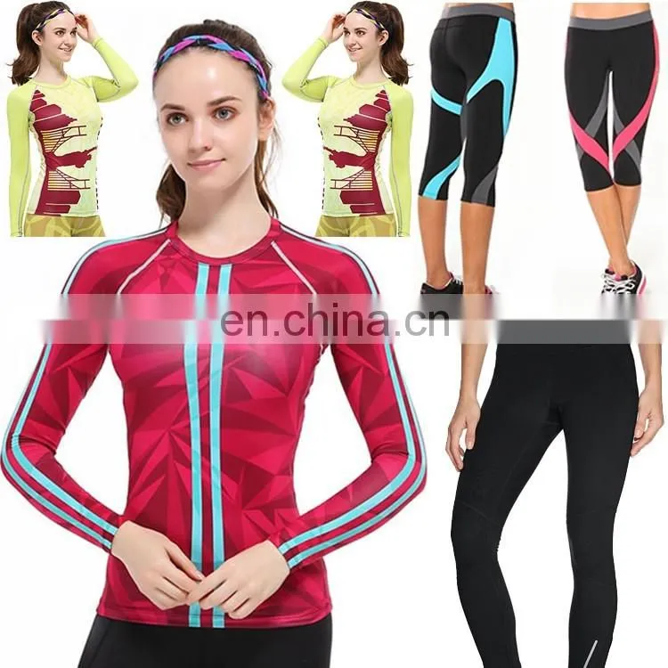 Custom Womens Polyester Spandex Fitness Yoga Pants Print Exercise Clothes Running Tights Workout clothes