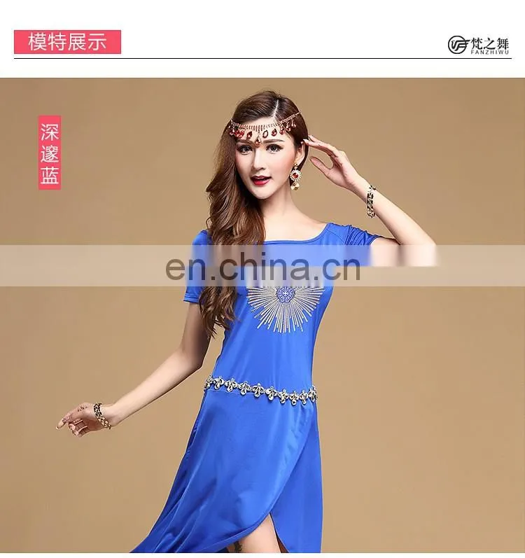 T-5113 Fashion high spandex hot drill designed plus size practice belly dance wears