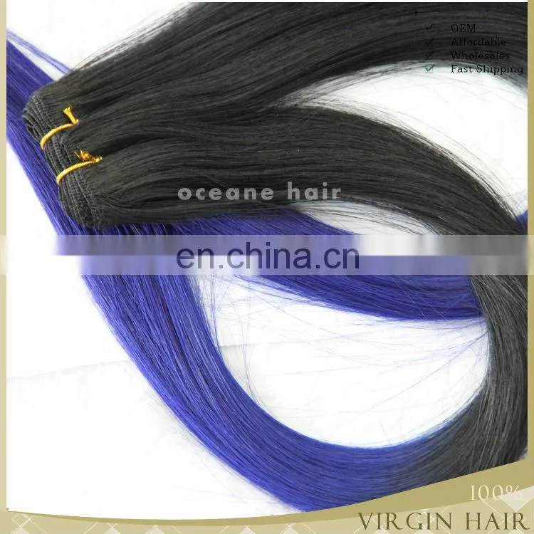 new products virgin brazilian two tone hair color blue hair weave color