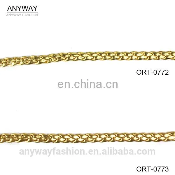 Gold braided leather ornament in bulk