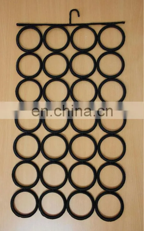 Black pp yarn crochet scarf hanger