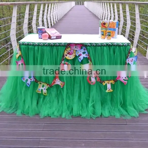 Home Decoration Tutu Tulle Table Skirt Cover Green SD103