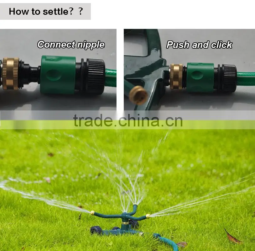 (8-20601) Competitive price green 3 arms rotating sprinkler, rotate sprinkler, rotation sprinkler