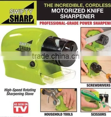 As Seen On Tv Brand New arrivel cordless electric knife sharpener swifty sharp for kitchen,portable knife sharpener stone