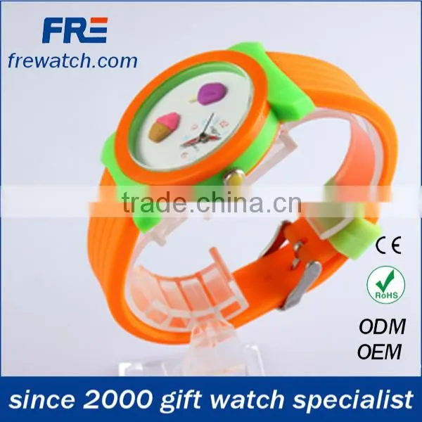 2015 new shape cute kids watch with colorful silicone children cartoon watch