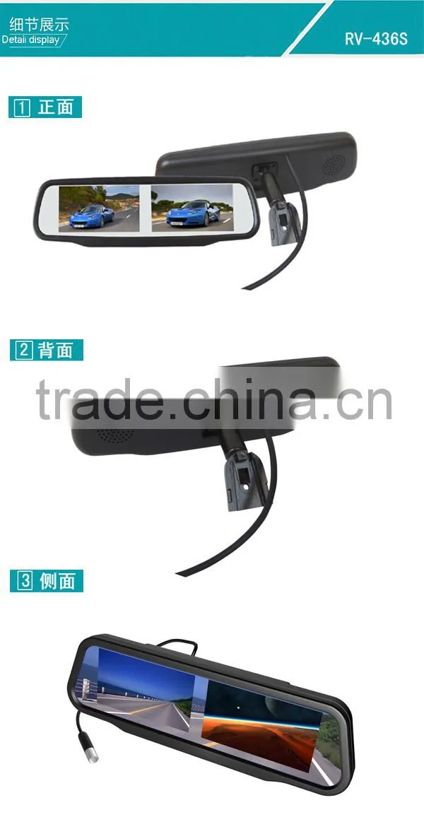 Best selling goods 4 channels Car rearview mirror Car monitor with Car camera