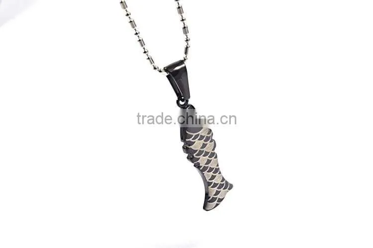 Charm black fish china supplier customized logo man pendant