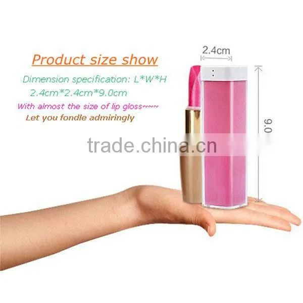 Candy color!!! Lipstick power charger PB011,Small and Easy to Carry .