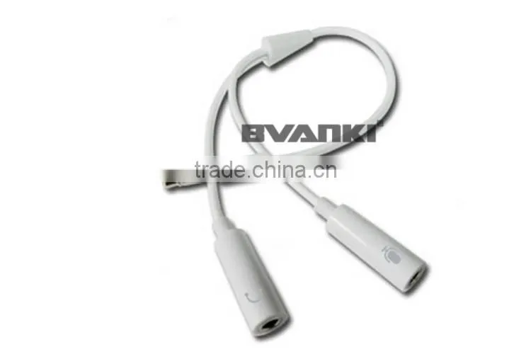 2016 online shopping Custom aux cable wholesale for iphone 3.5mm Y Splitter Audio Cable 1 male to 2 female audio cable