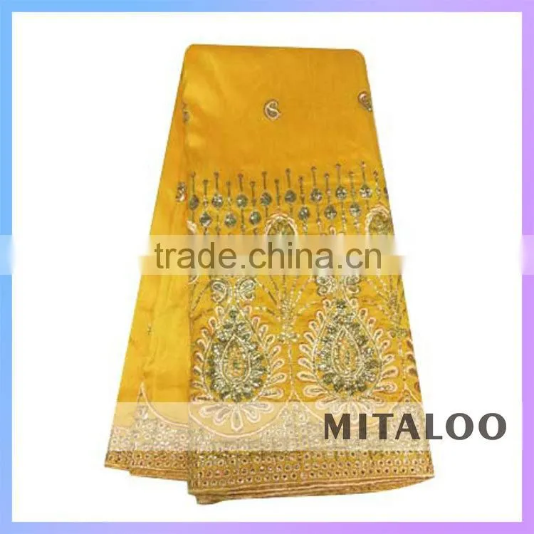 Mitaloo MGP0046 2015 Newest African George Lace Silk George Fabric For Party Wedding Dresses