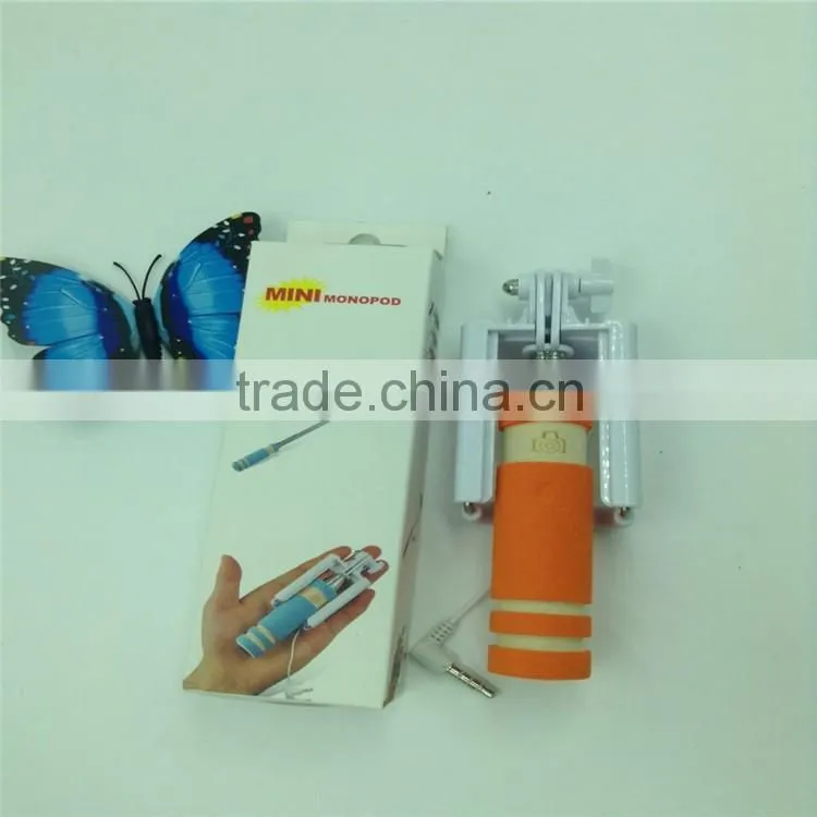 Hot sale cable selfie stick china supplier hot selling wholesale price mini monopod selfie stick
