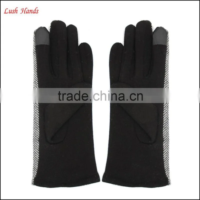 2016 ladies woolen smart gloves for wholesale with polyester lining