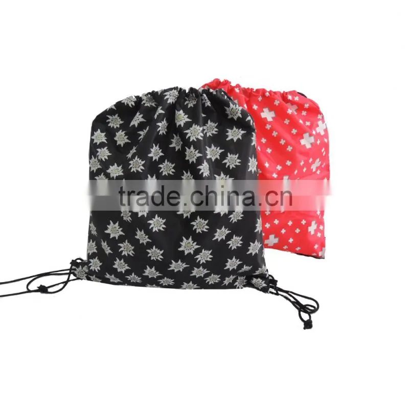 wholesale cheap full printing lightweight 190T drawstring backpack