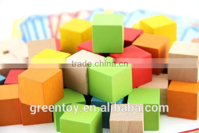 Wooden educational toy blocks wooden cubes