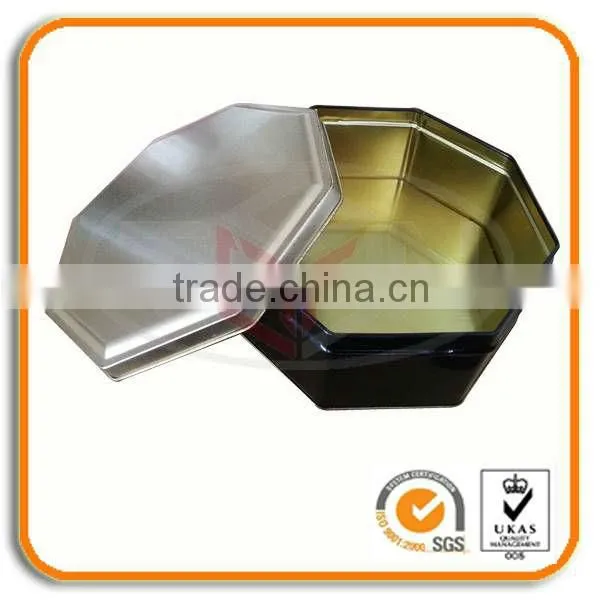 Colored Octagonal Metal Tin Box