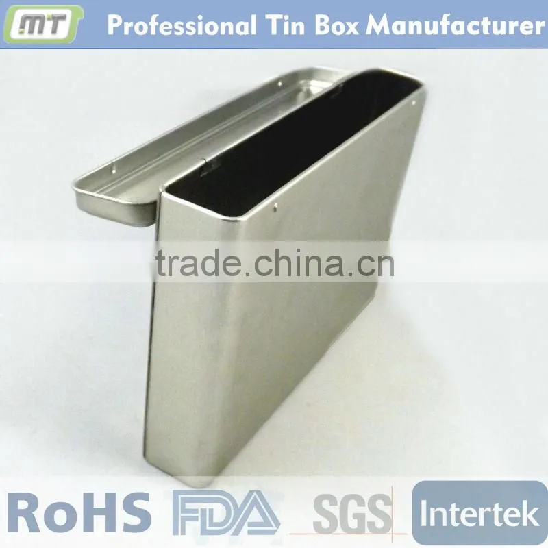 silvery stationery tin case