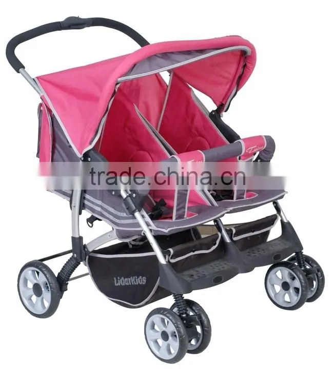 baby twin stroller with shocking-proof system