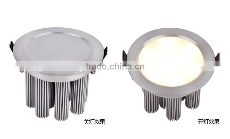 2015 New Dimmable LED Ceiling Lamp 3w 5w 7w 9w 12w LED Downlight Silver Shell