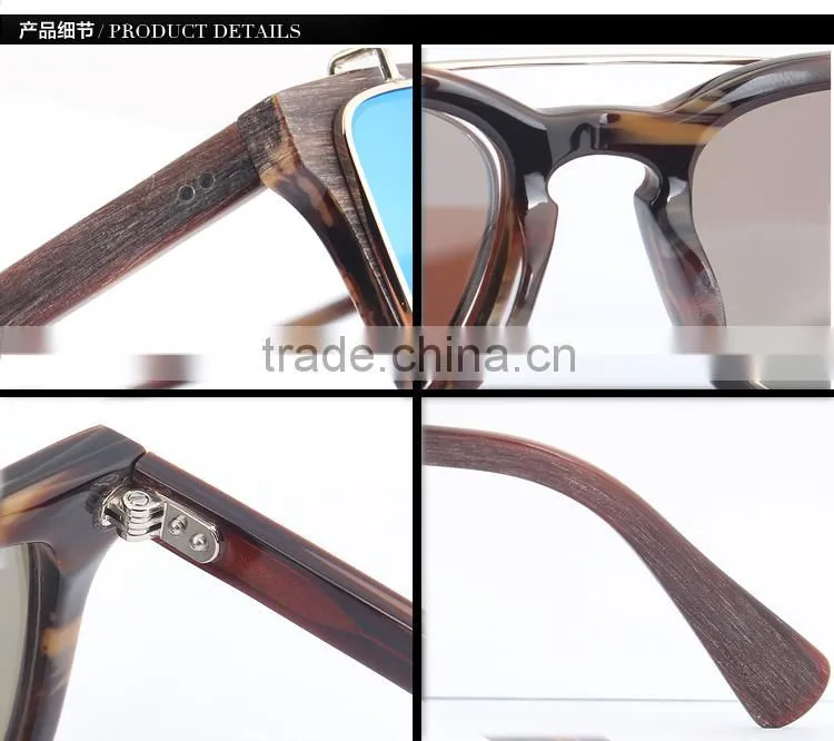 OEM Wood Sunglasses Acetate Frame Clip on Sunglasses