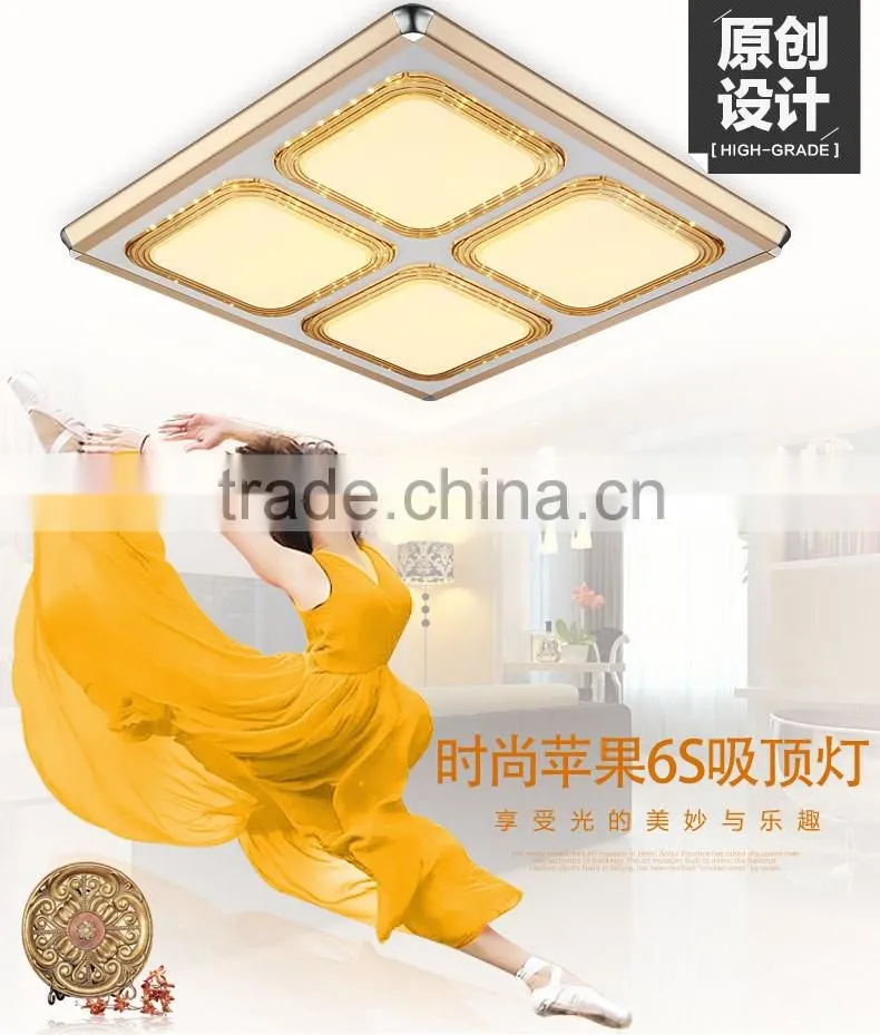 Square aluminum acrylic ceiling mount led lighting, house living ceiling light