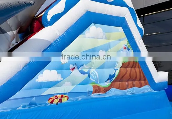 Outdoor commercial Inflatable water park swimming pool sharks inflatable for sale