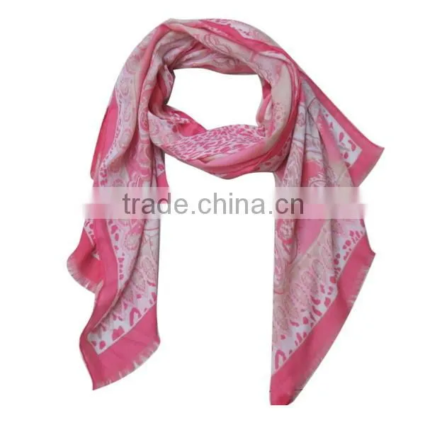 colorful ripple infinity magic scarf with grey tassel